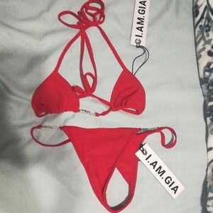 I. AM. GIA. Red Ava Thing Bikini
